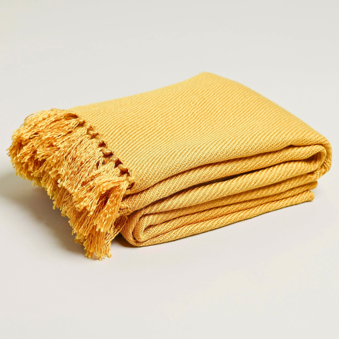 Yellow Summer Throw Blanket
