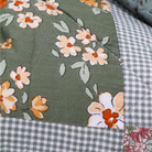 green floral quilt details 