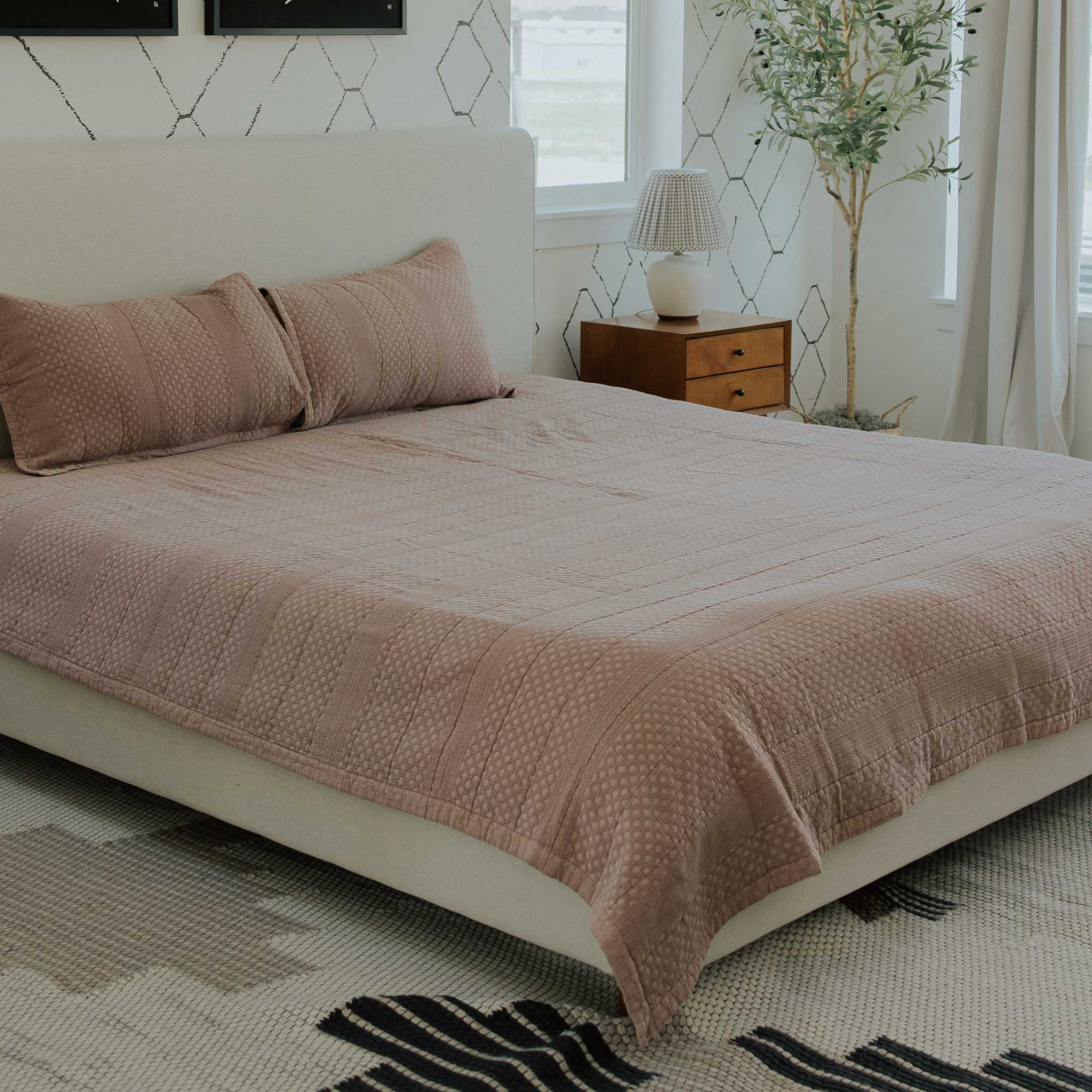 pink king quilt set