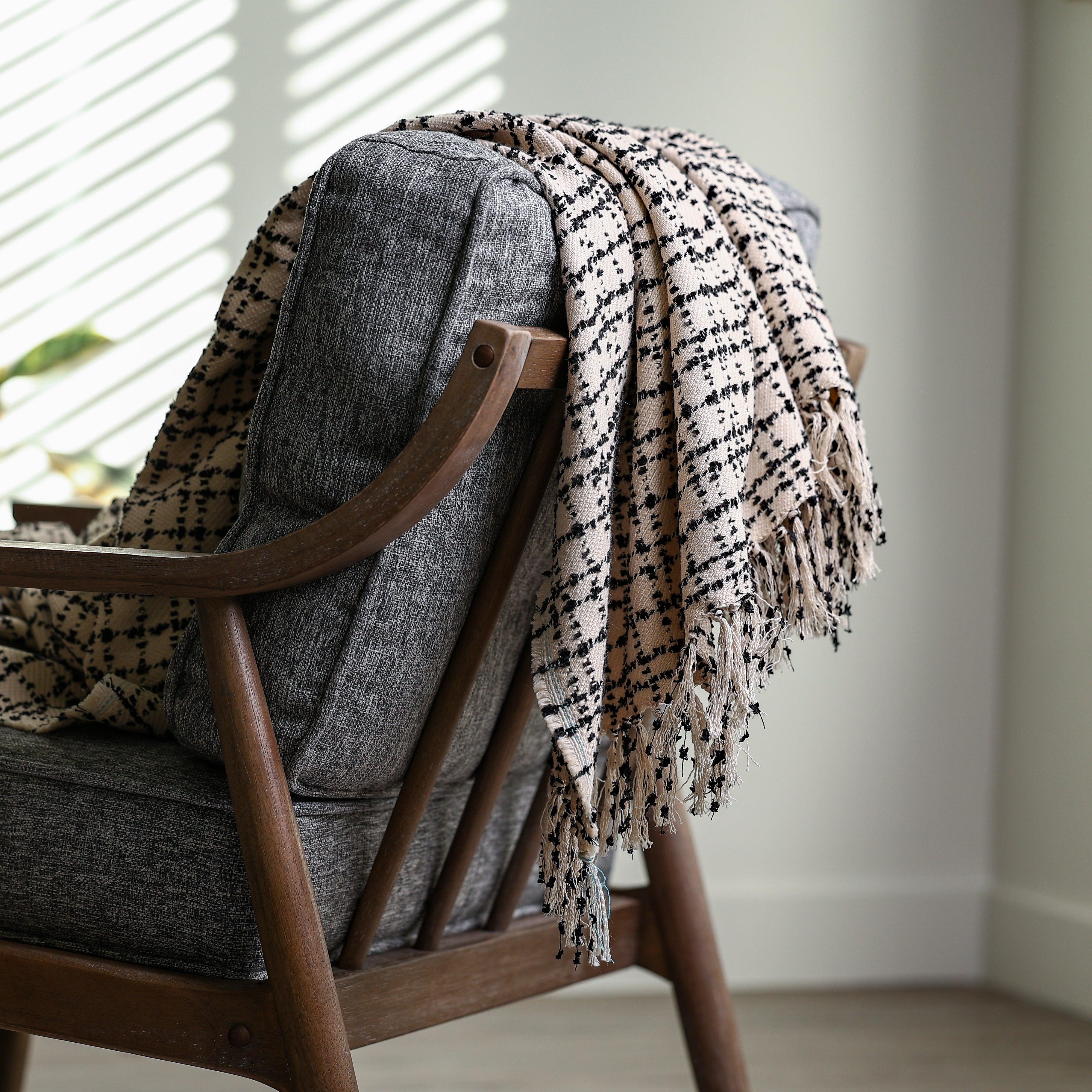 SIMPLE CHECK THROW BLANKET - Boucle Home