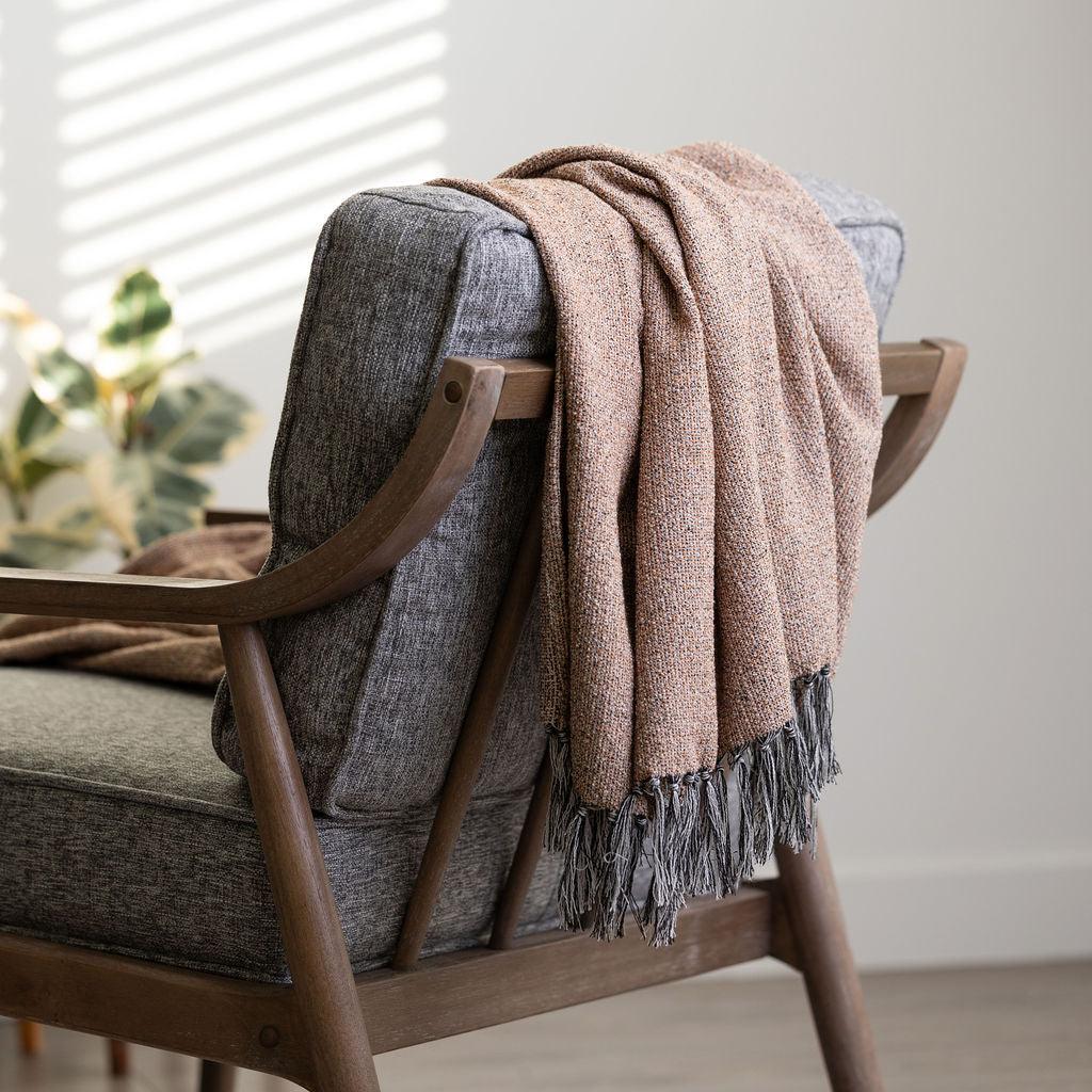 woven warm tassel throw blanket - Boucle Home