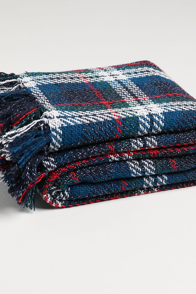  A picture of our green, navy and red chunky plaid throw blanket