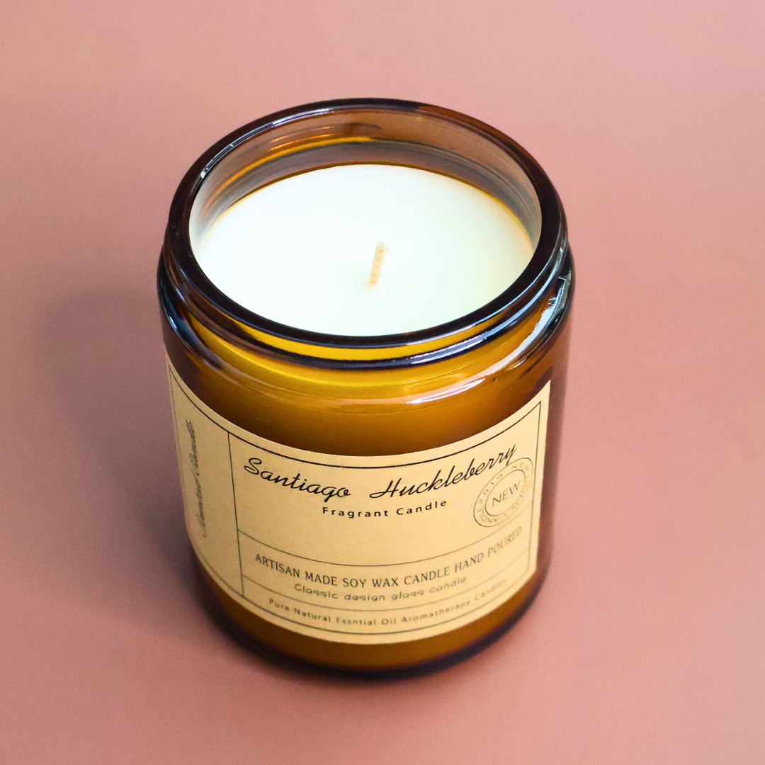 soy wax candle huckleberry scent