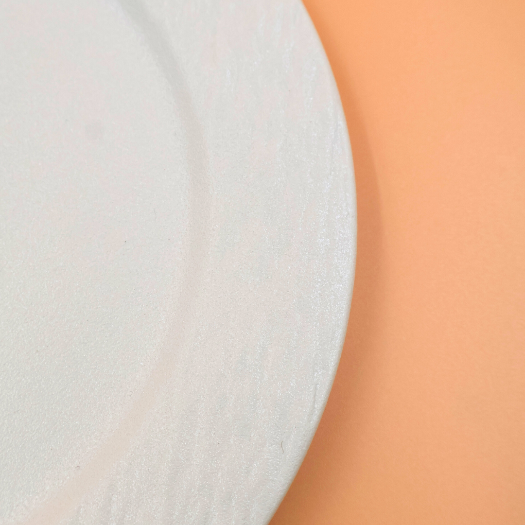 Textured White Ceramic Plate