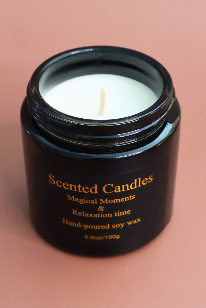 orange scented candle with soy wax