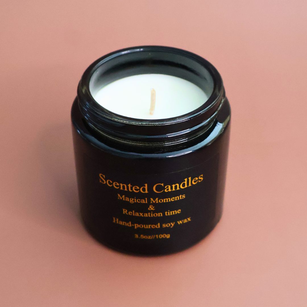 orange scented candle with soy wax