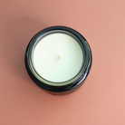 hand poured wax candle with lime and basil notes