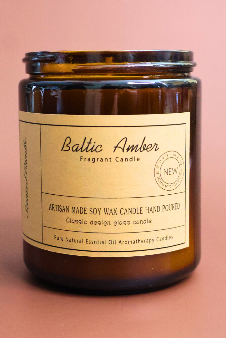 amber candle with baltic scent