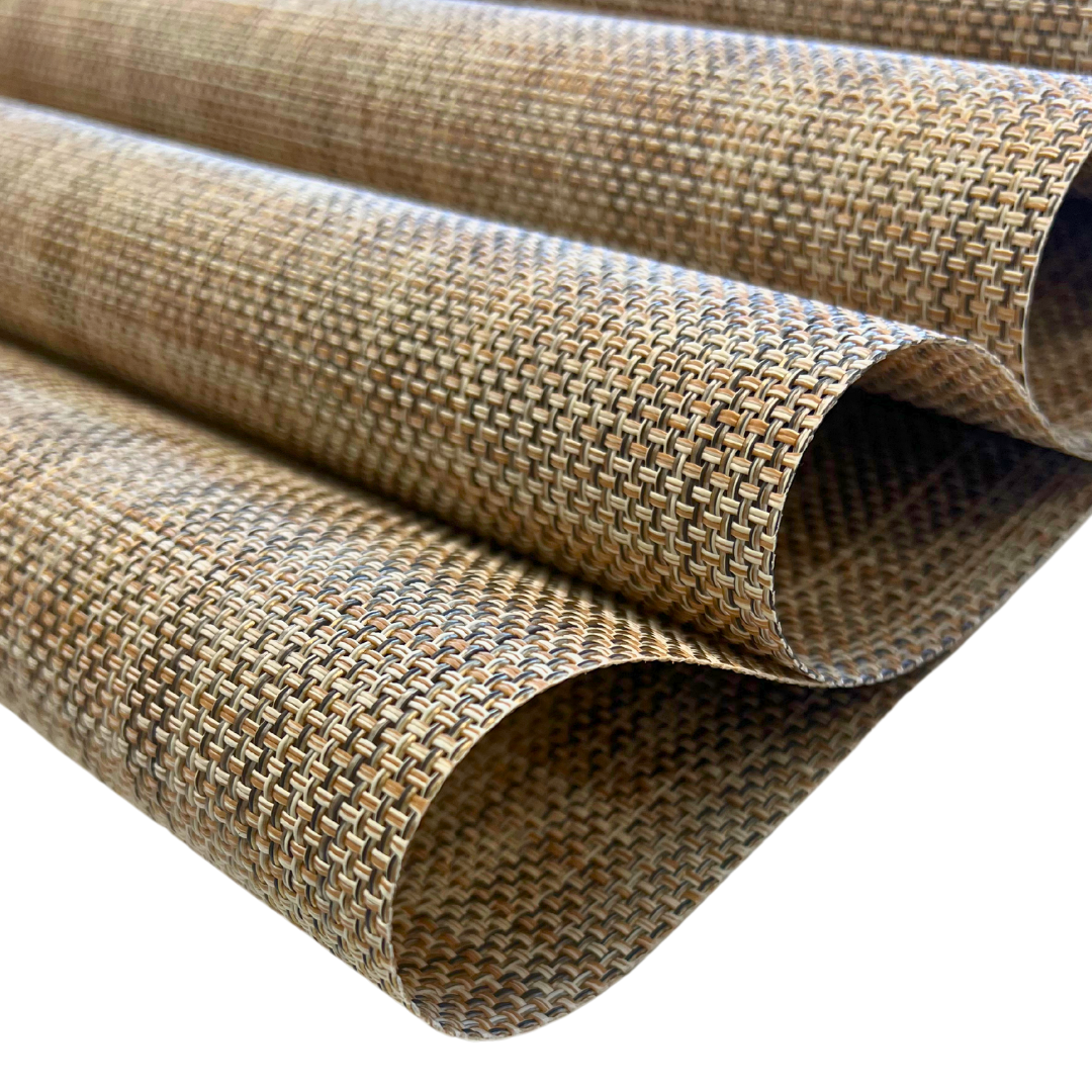 rolled brown place mats