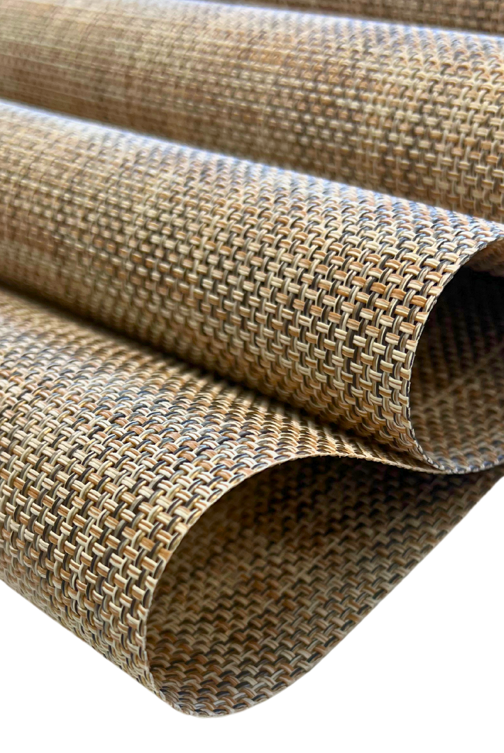 rolled brown place mats