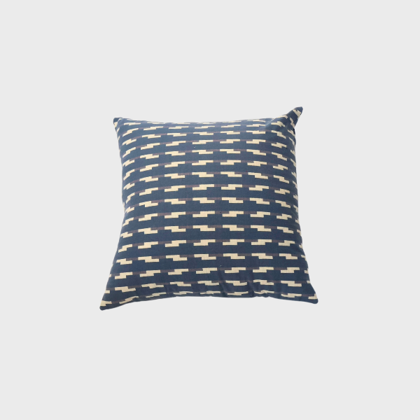 Blue Cream Geometric Pattern Throw Pillow
