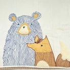 blue bear and orange fox baby blanket