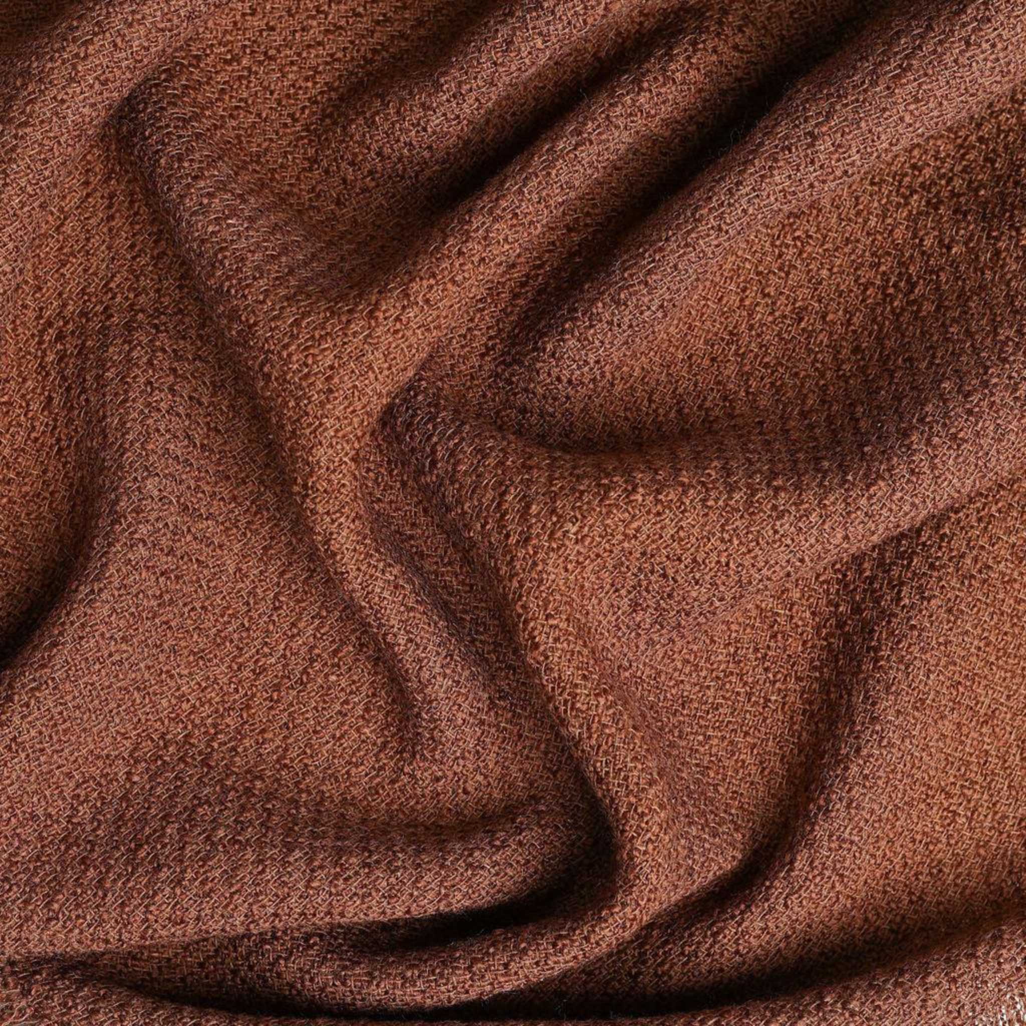 wool and acrylic brown colored texture throw blanket 