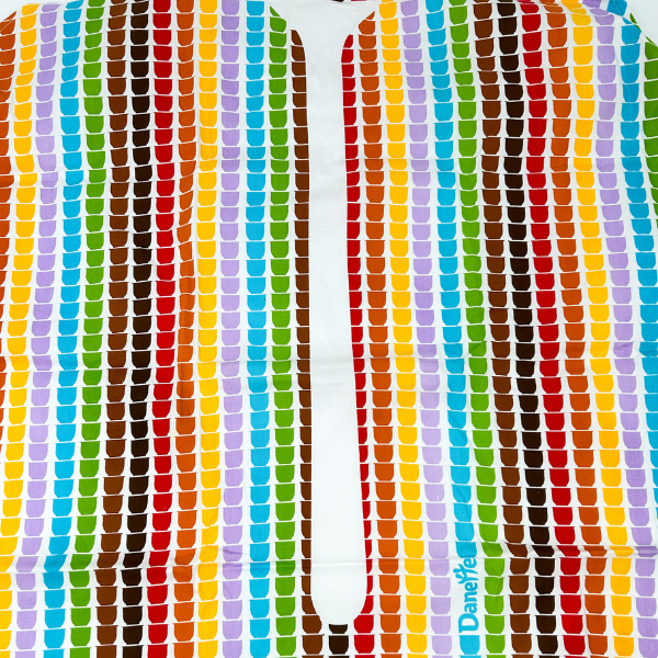 close up of rainbow child apron