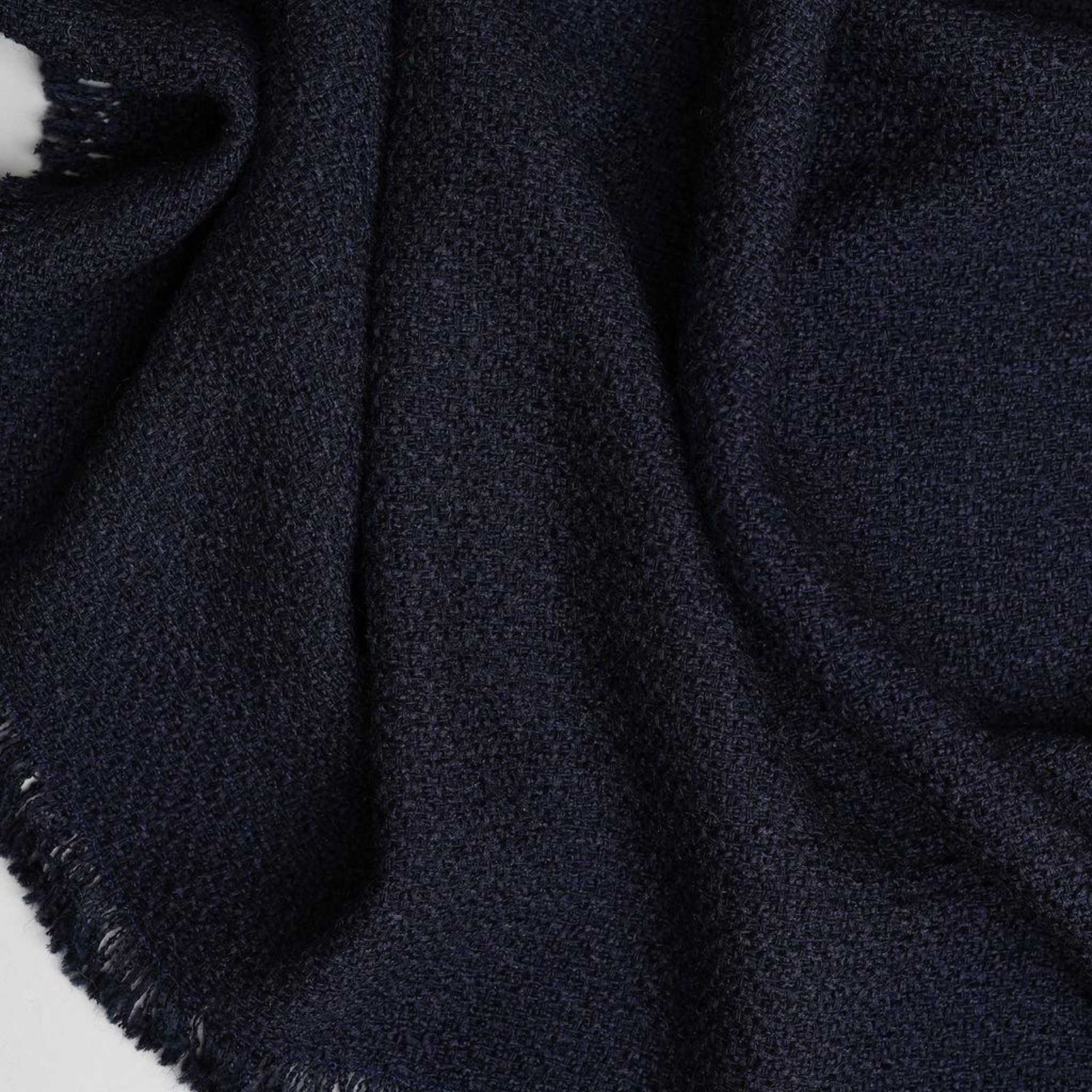 soft wool throw blanket dark navy blue colored cozy 