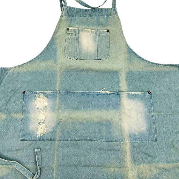 denim apron spread out