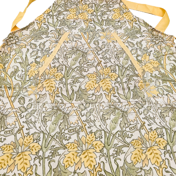 floral yellow and green apron