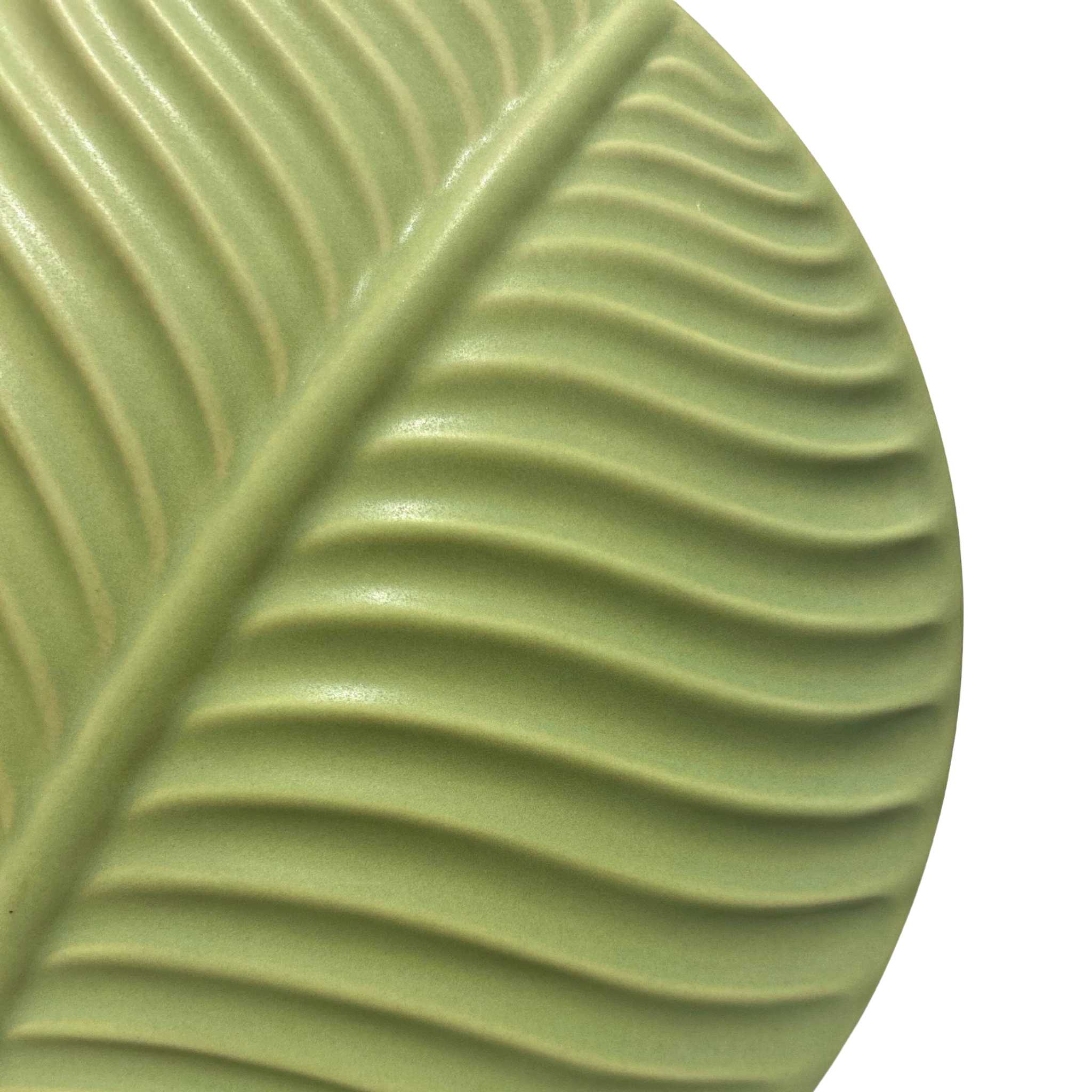 right side view of our light green vase for plants