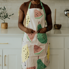 watermelon and pear apron print